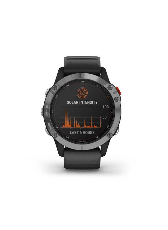 GARMIN Fenix 6 Solar Silver With Band Black - Image 5