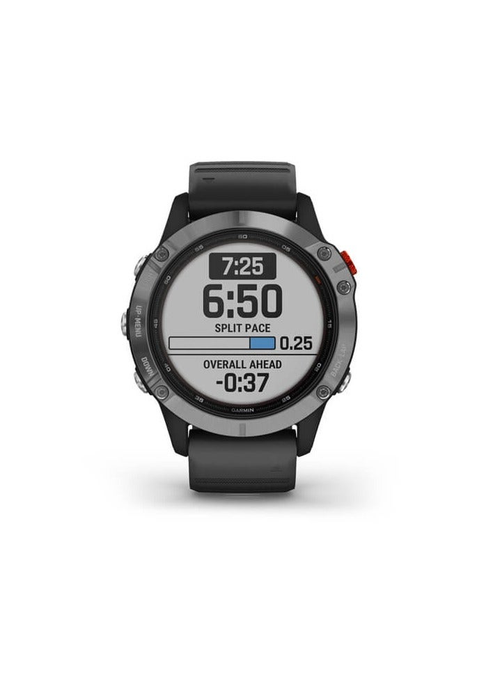 GARMIN Fenix 6 Solar Silver With Band Black - Image 3