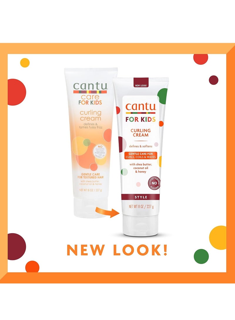 Cantu - Care for Kids Paraben & Sulfate-Free Curling Cream with Shea Butter, 8 oz  (Packaging May Vary) 227 grams (Pack of 3) - Image 1