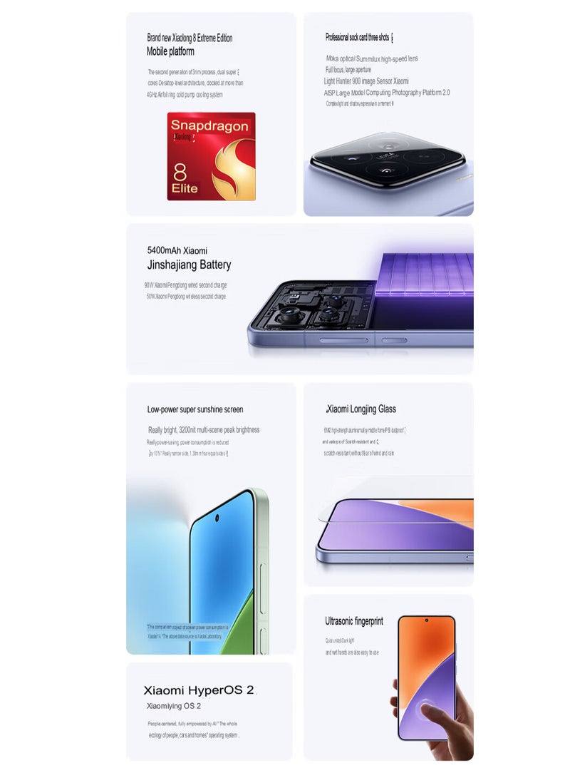 Xiaomi - 15 Mobile 1TB 16GB RAM Leica Optics Summilux Lens｜Light Hunter 900 Image Sensor | 60mm Leica Floating Telephoto | Hyper OS 2 | Qualcomm Snapdragon 8 Elite White with Google play Chinese version - Image 1