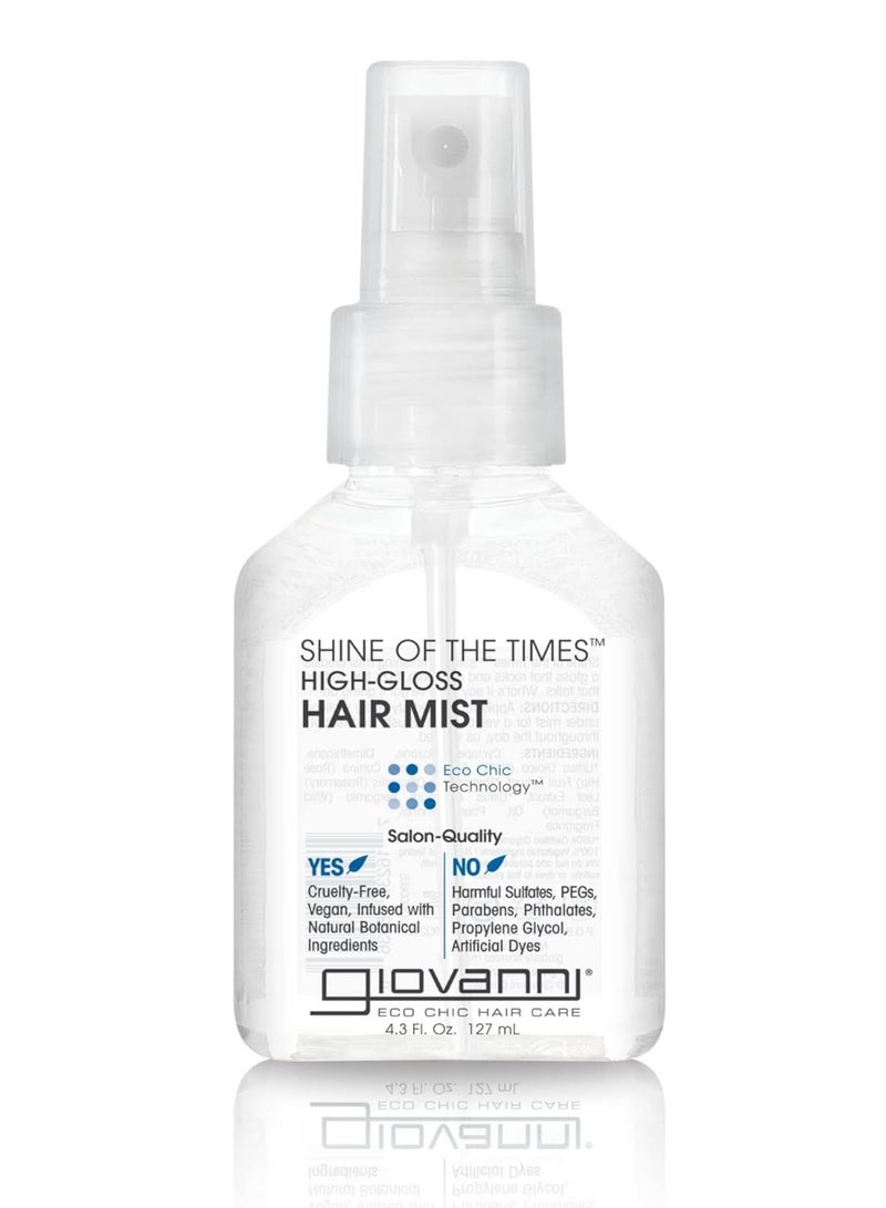 Giovanni Shine of the Times Finishing High-Gloss Hair Mist - Anti Frizz Hair Products, Color Safe, Salon Quality, Cruelty-Free, No Parabens, Infused with Natural Botanical Ingredients - 4.3 oz 127 ml  - Image 1