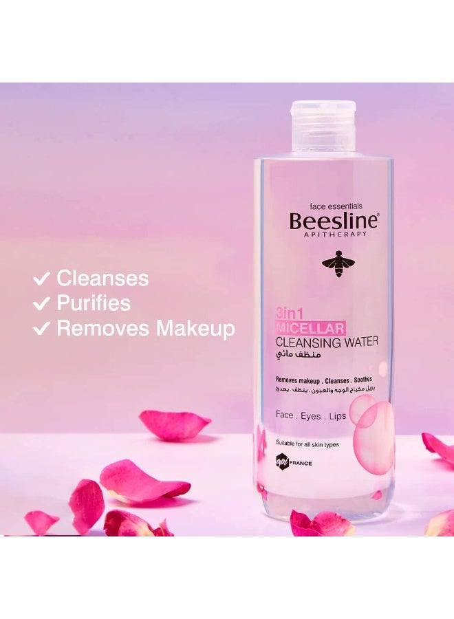 Beesline 3In1 Micellar Water For Oily Skin Makeup Remover, Fragrance Free, 400Ml 400ml - Image 1