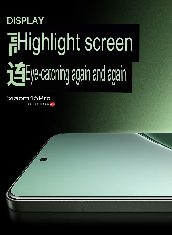 15 Pro Mobile 512GB 16GB RAM Leica Optics Summilux Lens｜Light Hunter 900 Image Sensor | 120mm Leica periscope telephoto| Hyper OS 2 | Qualcomm Snapdragon 8 Elite Green with Google play Chinese version