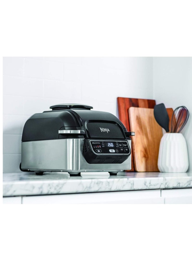 نينجا Foodi Health Grill and Air Fryer, 5.7L, Brushed Steel – Multi-Cooking, Smoke-Free, Oil-Free, Dishwasher-Safe, Ideal for Healthy Lifestyles 5.7 L 1750 W AG301UK Grey and Black  - Image 2