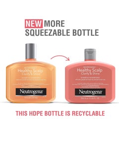 Neutrogena Exfoliating Healthy Scalp Clarify & Shine Shampoo for Oily Hair and Scalp, Anti-Residue Shampoo with Pink Grapefruit, pH-Balanced, Paraben & Phthalate-Free, Color-Safe, 12oz  - Image 2