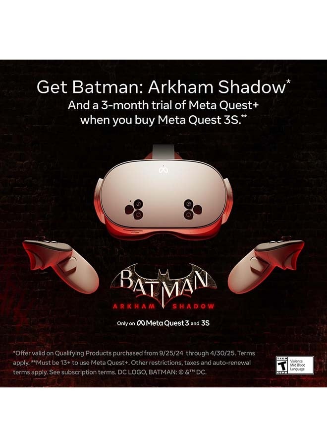 ميتا - Quest 3S 256GB — Get Batman: Arkham Shadow and a 3-Month Trial of Meta Quest+ Included — All-in-One Headset White - Image 1