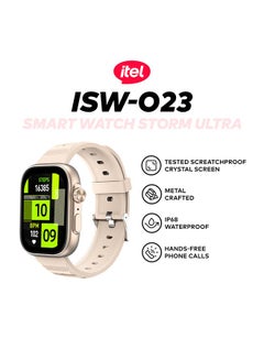 ITEL 300 mAh Smart Watch O23, Scratchproof Crystal Screen, IP68 Waterproof , 100+ Fitness Modes, Health Monitoring, Message Reminder, Bluetooth Calling, iOS And Android Compatible Champagne Gold  - Image 5