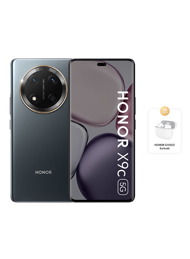 هونور هاتف HONOR X9c ثنائي الشريحة بتقنية التيتانيوم الأسود 12GB RAM 256GB 5G مع سماعات مجانية - نسخة الشرق الأوسط - Image 1