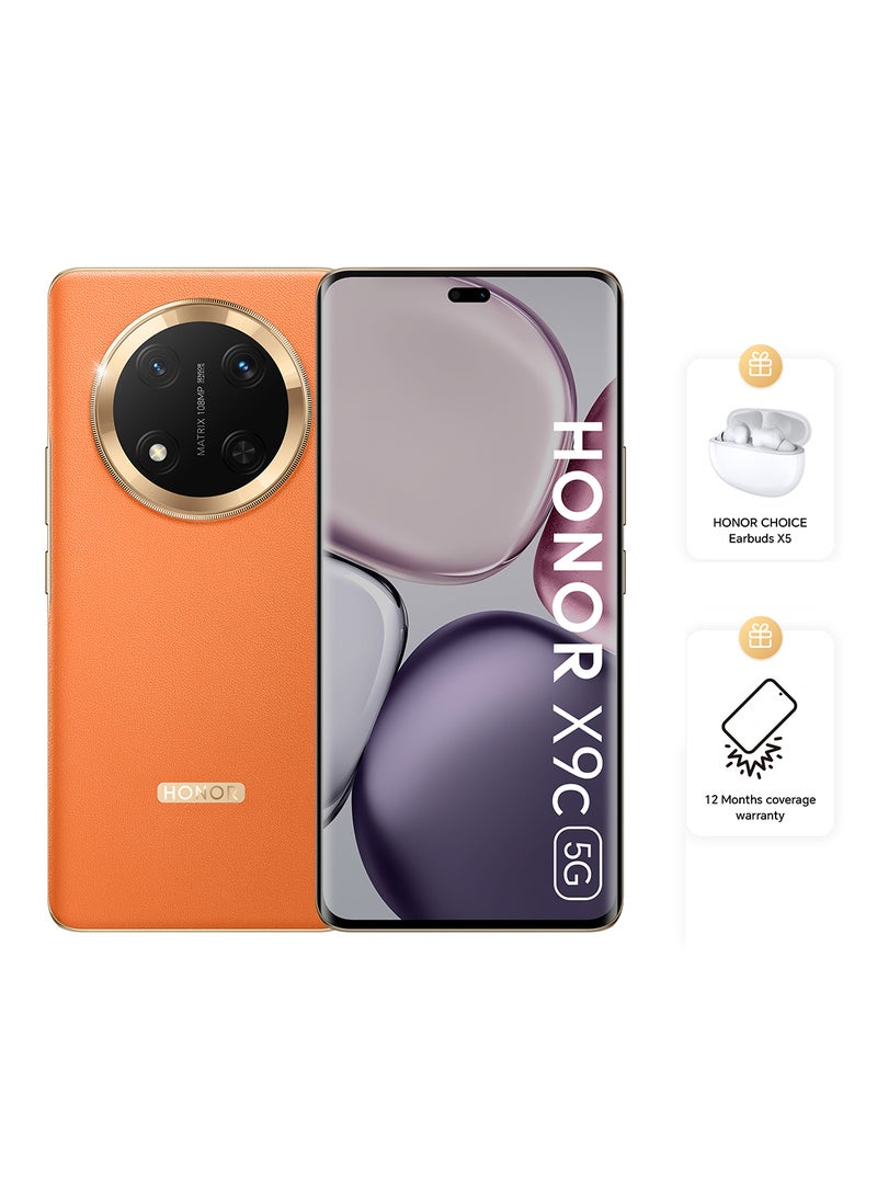 Honor - X9c Dual SIM Sunrise Orange 12GB RAM 256GB 5G With Free Buds - Middle East Version - Image 1