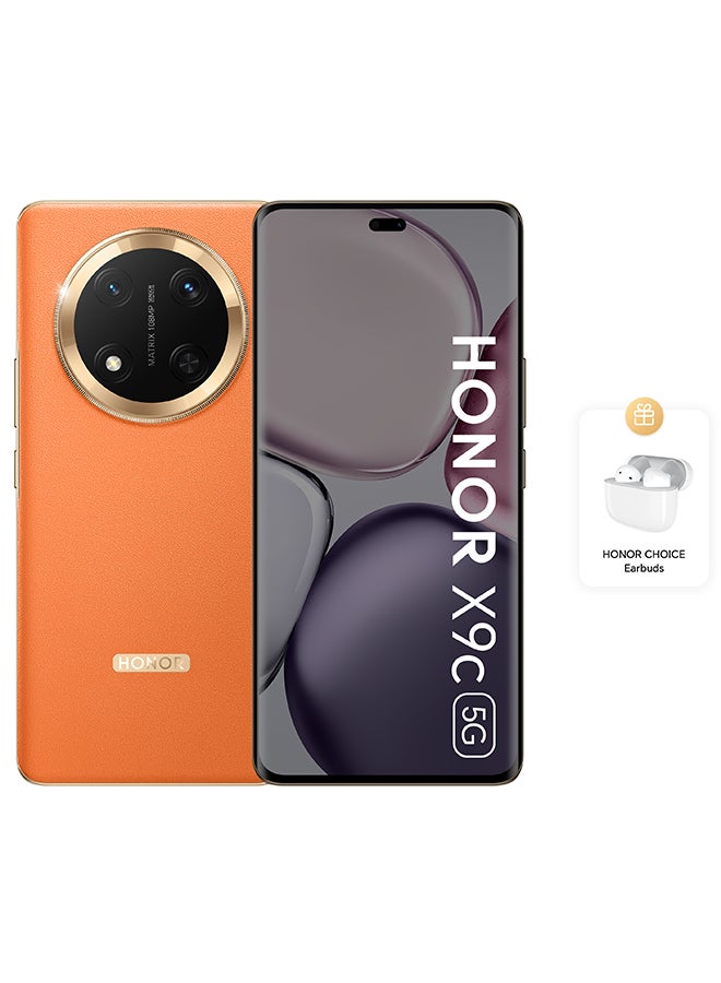 Honor X9c Dual SIM Sunrise Orange 12GB RAM 256GB 5G With Free honor choice Earbuds - Middle East Version - Image 1