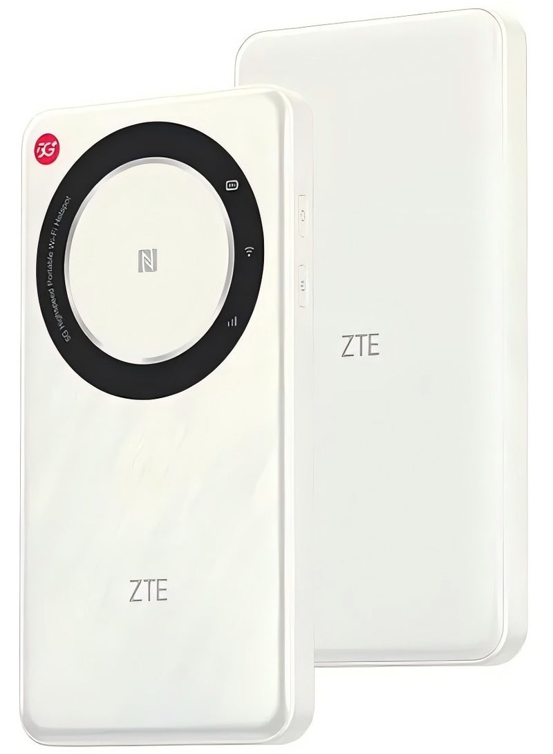 ZTE - 5G Portable WiFi Mobile Router U30 Air,Intelligent Dual Network up to 650Mbps NFC One Touch Connect 4500mAh Large Battery Unlock Global version White - Image 1