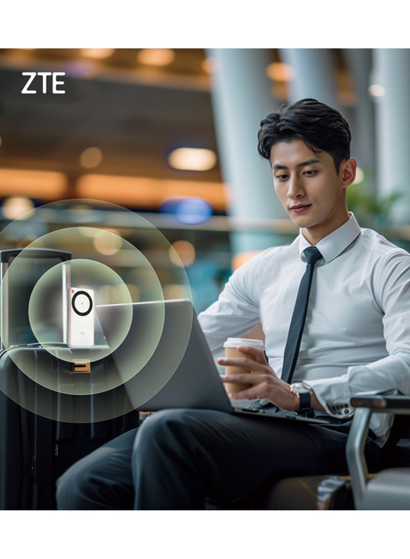ZTE - 5G Portable WiFi Mobile Router U30 Air,Intelligent Dual Network up to 650Mbps NFC One Touch Connect 4500mAh Large Battery Unlock Global version White - Image 1