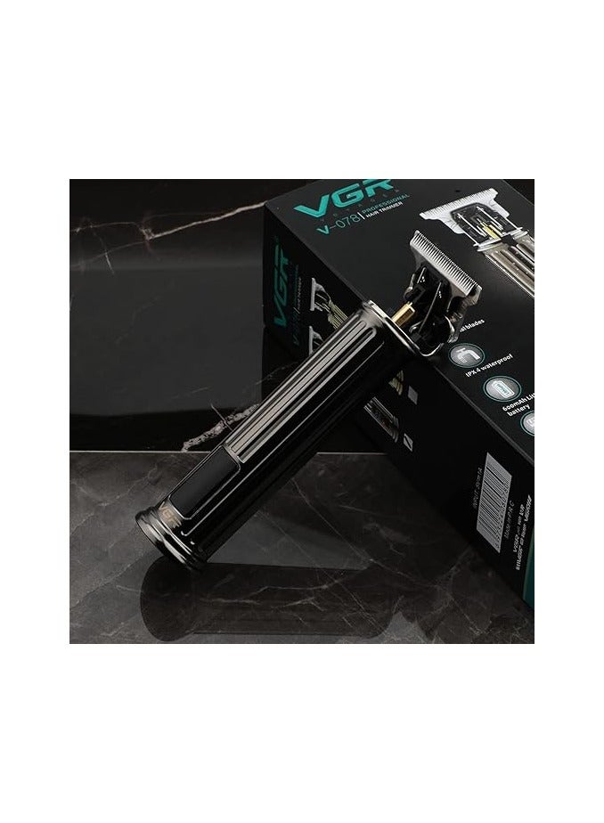 في جي آر V-078 Professional Pro Li Rechargeable Hair Clipper with Digital Display Grooming Kits for Men Waterproof IPX4 - Black - Image 5