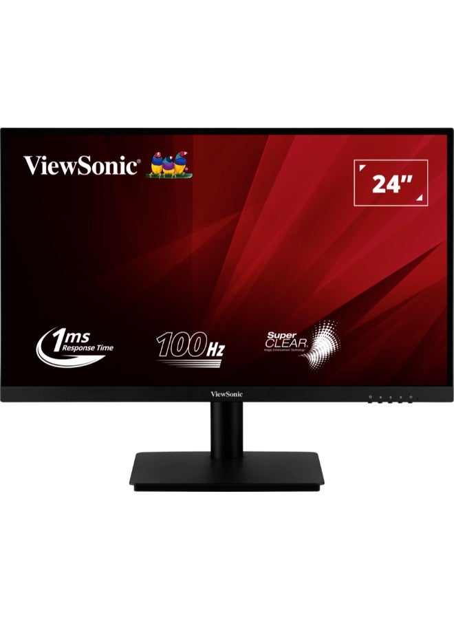 24” Full HD LED Backlit Display Monitor (1920x1080) VA Panel Technology, 100Hz Refresh Rate, 1ms Response Time, HDMI & VGA Input For Connectivity - VA2406 | Black - pnsku/N70131183V/45/_/1732593734/736669df-fadf-47c4-8b63-5c963b98ceec