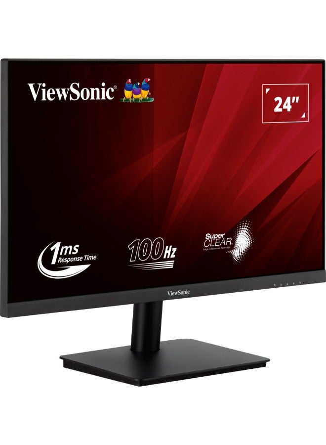 24” Full HD LED Backlit Display Monitor (1920x1080) VA Panel Technology, 100Hz Refresh Rate, 1ms Response Time, HDMI & VGA Input For Connectivity - VA2406 | Black - pnsku/N70131183V/45/_/1732593736/cff39699-6f7e-4222-a53b-eda0b6afc60e