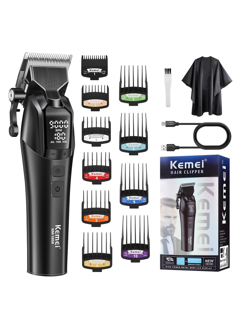كيمي - Professional Hair Clipper for Men, Cordless Hair Cutting Kits, Rechargeable Hair and Beard Trimmer, KM-1858 - Image 1