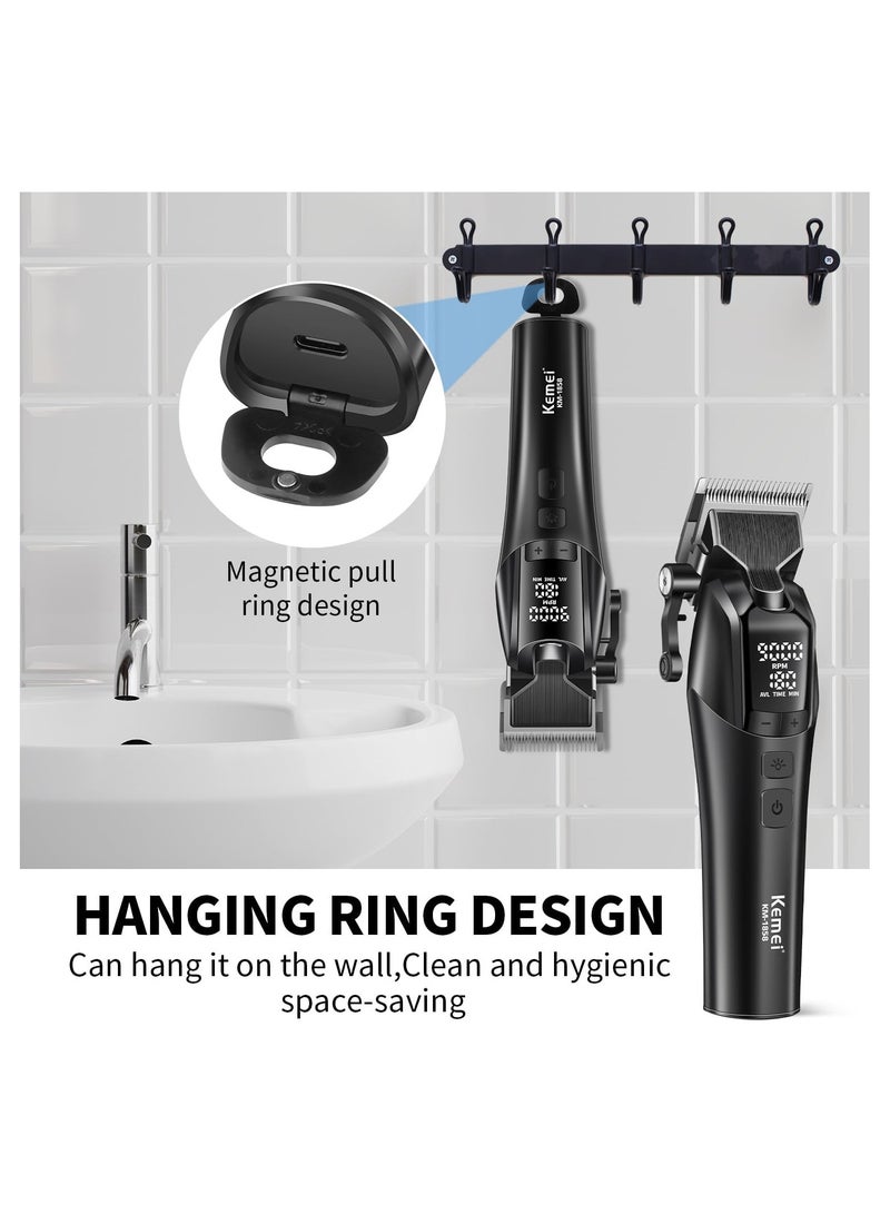 كيمي - Professional Hair Clipper for Men, Cordless Hair Cutting Kits, Rechargeable Hair and Beard Trimmer, KM-1858 - Image 1