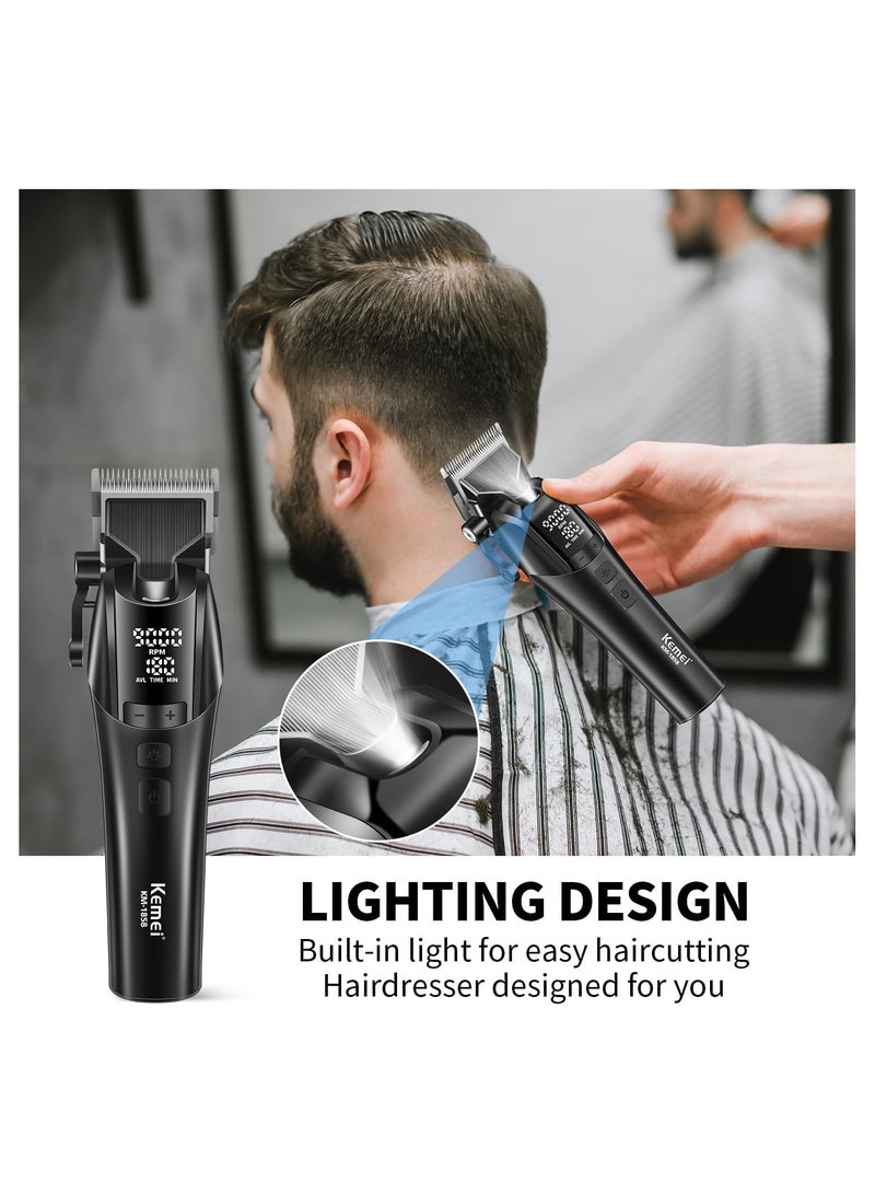كيمي - Professional Hair Clipper for Men, Cordless Hair Cutting Kits, Rechargeable Hair and Beard Trimmer, KM-1858 - Image 1