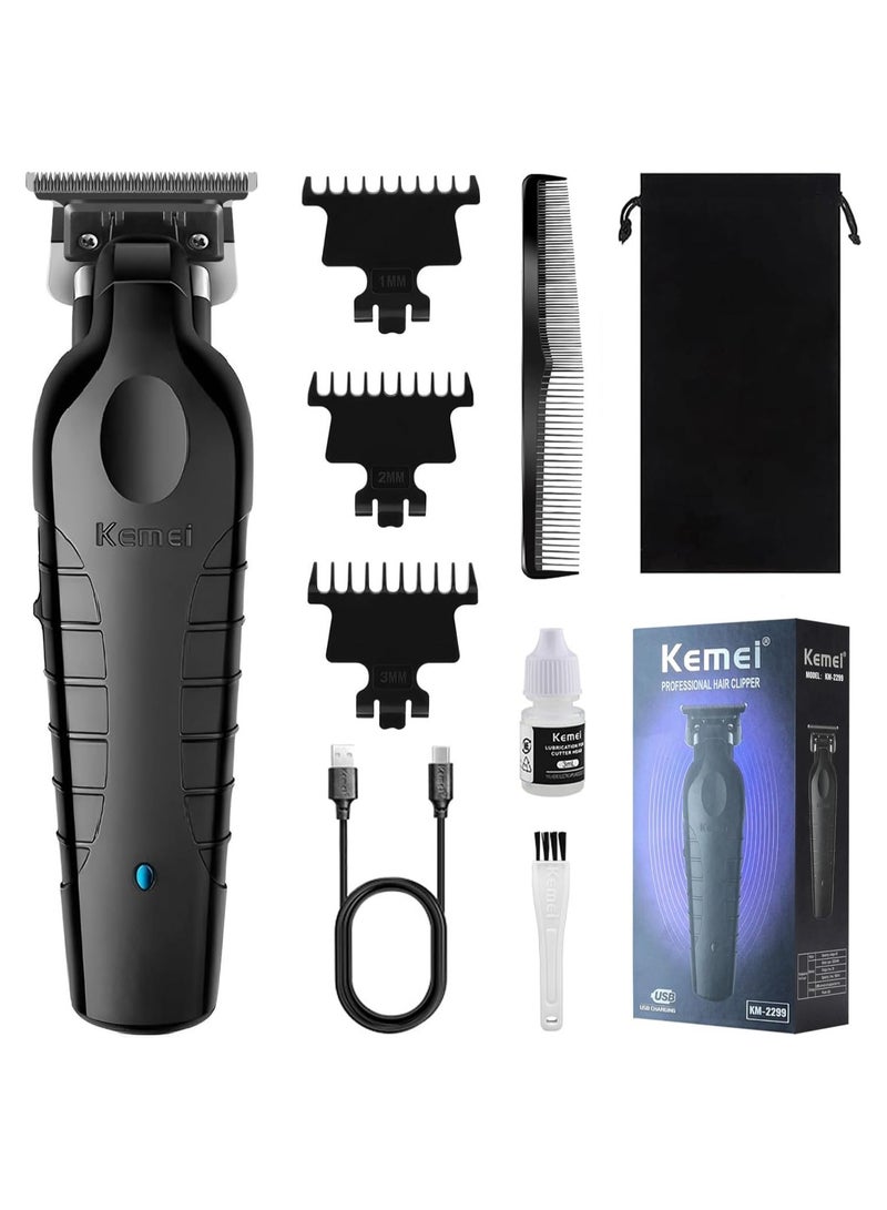 Kemei - Professional Cordless Men's Shaver Beard Trimmer Hair Clipper T-Blade Haircut Machine, KM-2299 - Image 1