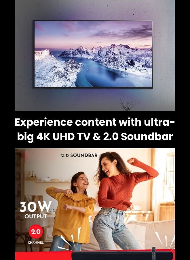 LG - 65 Inch UHD UR80 4K Smart TV with HDR10 Pro, 50Hz, α5 AI Processor 4K Gen6, webOS 23, and 2.0 Channel 600W Soundbar, Bluetooth, USB, FM Radio TH-N322B + 65UR80006LJ+SOUNDBAR Black - Image 1