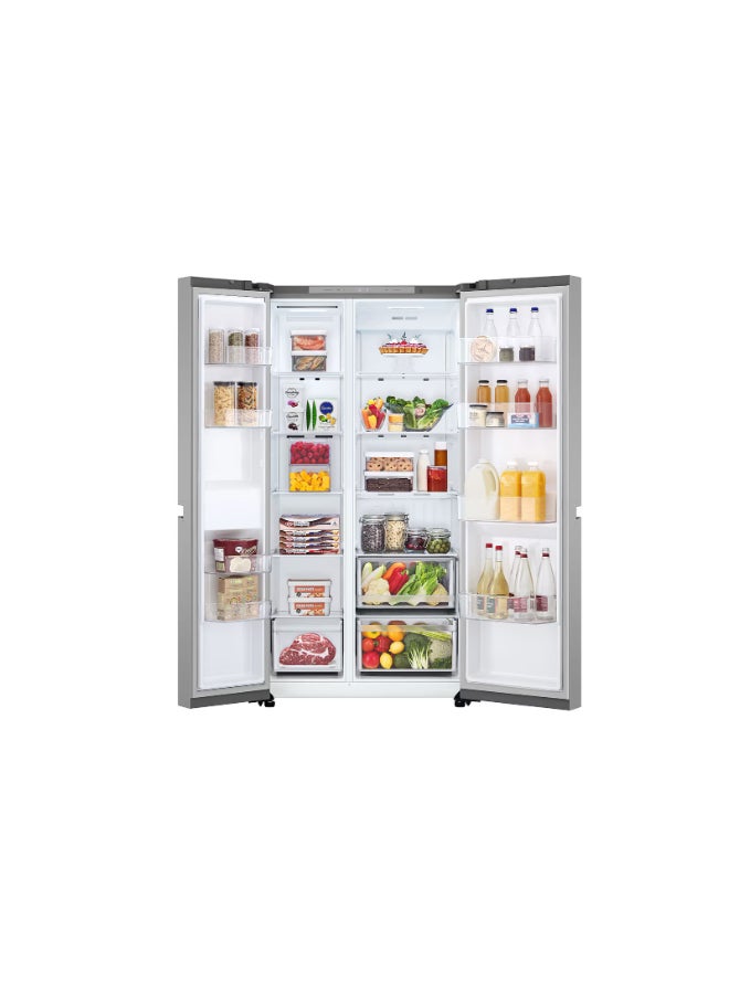 LG 703 Lite Gross /658 litre Net Capacity Side By Side Refrigerator New Design GR-B267KLJW Prime Silver - Image 2