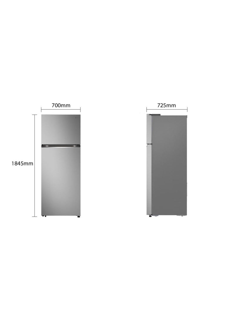 LG 493 Litre Gross/461 litre Net Capacity Flat Door LINEAR Cooling Movable Twisting Ice Maker Refrigerator GR-B652PFFQ Silver  - Image 2