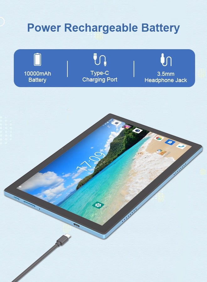 سي آيديا 10.1 Inch Android Tablet Pc 14 Dual Camera 8GB Ram 1TB Bluetooth with Sim and Keyboard CM8200plus-Blue  - Image 4