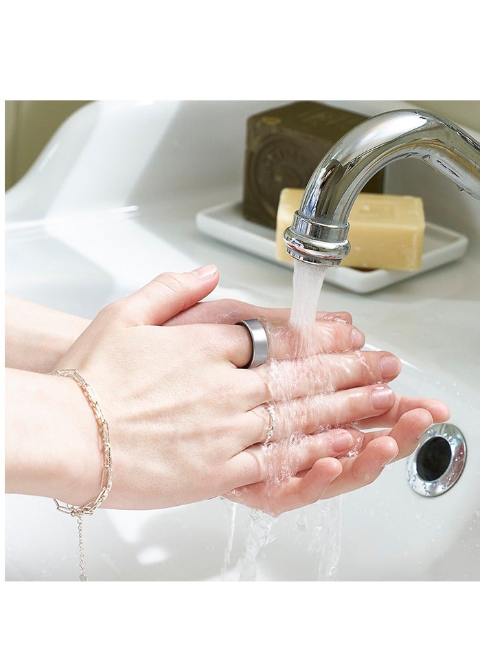 سامسونج Galaxy Ring Fitness Monitor Sleep Tracker AI Smart Ring Size 6 Titanium Silver - Image 5