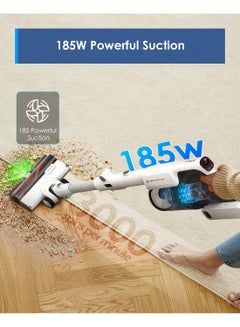 Tineco A50S Cordless Stick Vacuum Cleaner, 185W Suction, 70Min Runtime, 1L Larger Dustbin, 3DSense Power Brush, PureCyclone Tech, Easily Tackles Large Debris 500 W VS202000SA White  - Image 2