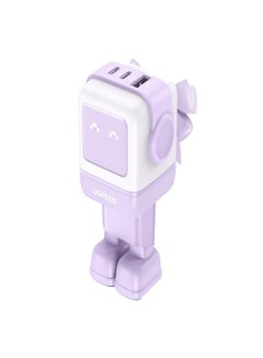 Ugreen 65W GaN Charger Robot Design Quick Charge 4.0 3.0 PPS For Macbook Laptop Tablet iPhone 16 15 14 Pro PD Fast USB Charger Purple  - Image 1