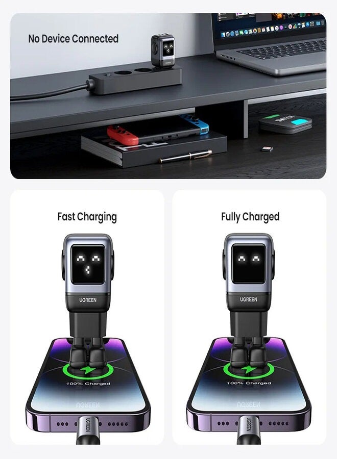 65W GaN Charger Robot Design Quick Charge 4.0 3.0 PPS For Macbook Laptop Tablet iPhone 16 15 14 Pro PD Fast USB Charger Black - pnsku/N70131309V/45/_/1732625323/a3960827-4f97-4cf3-8aed-9d9e27a7e520