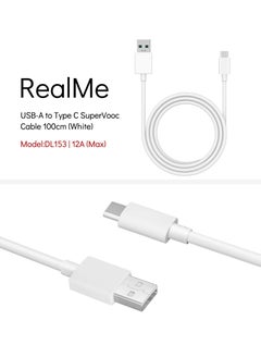 realme SuperDart Cable USB A To Type-C 240w 12A 100CM Compatible With Oppo/OnePlus/Vivo/Super VOOC/Warp Charge/Dash Charge/Warp Cable/Dash Cable/SuperVooc cable White  - Image 4
