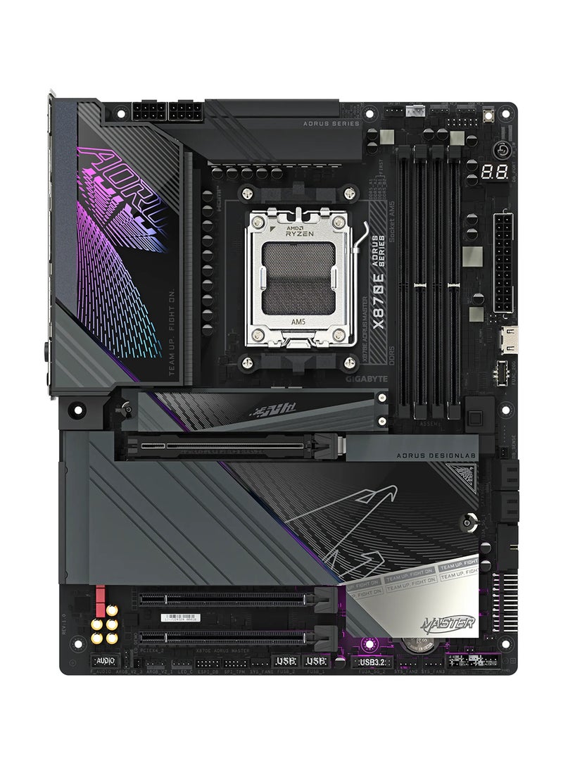 GIGABYTE X870E AORUS MASTER Wi-Fi ATX Motherboard, AMD X870E Chipset, AM5 Socket, 4 x DIMM DDR5 (256GB Max), PCIe 5.0 x16, 4 x M.2, 5Gb Ethernet, Wi-Fi 7, Bluetooth 5.3, HDMI, Dual USB4, AI Performance, Digital Twin VRM, Safe OC | X870E AORUS MASTER Black  - Image 2
