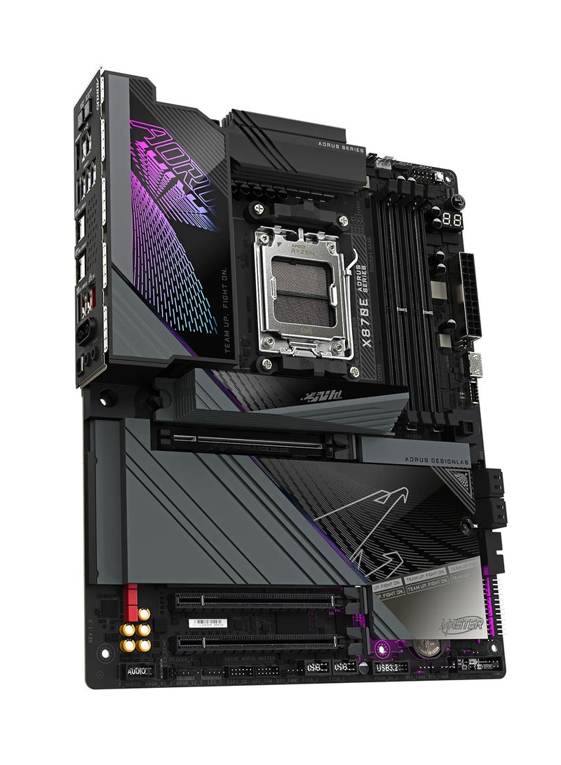 GIGABYTE X870E AORUS MASTER Wi-Fi ATX Motherboard, AMD X870E Chipset, AM5 Socket, 4 x DIMM DDR5 (256GB Max), PCIe 5.0 x16, 4 x M.2, 5Gb Ethernet, Wi-Fi 7, Bluetooth 5.3, HDMI, Dual USB4, AI Performance, Digital Twin VRM, Safe OC | X870E AORUS MASTER Black  - Image 3