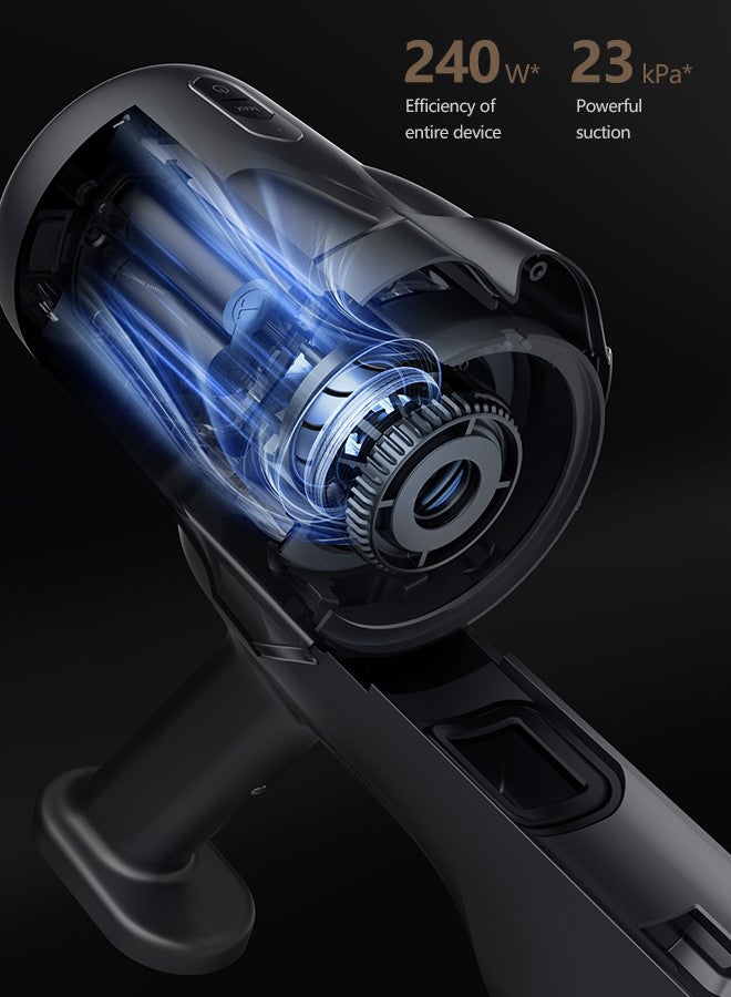 ديرما - Cordless Wireless Vacuum Cleaner Portable and Lightweight Suction for Wet and Dry Messes Rechargeable Battery Includes Multiple Attachments Ideal for Home, Car, and More 240 W T30W Black - Image 1