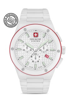 Men's Sidewinder Ceramic Watch With White Ceramic Strap 10 Atm - SMWGI0002284