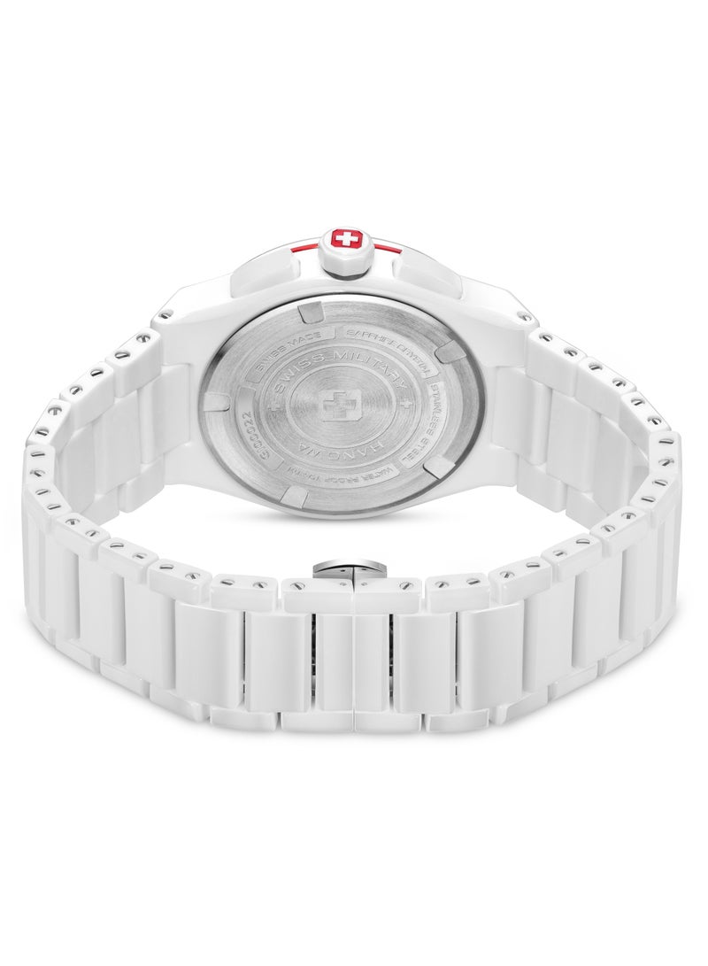 SWISS MILITARY HANOWA - Men's Sidewinder Ceramic Watch With White Ceramic Strap 10 Atm - SMWGI0002284 - Image 1