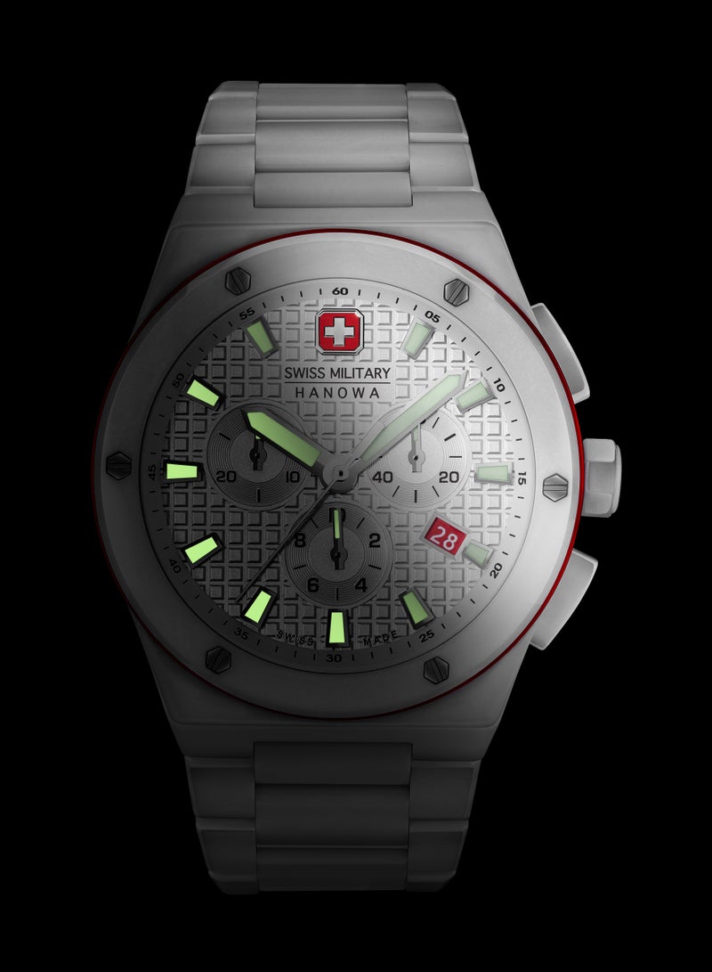 SWISS MILITARY HANOWA - Men's Sidewinder Ceramic Watch With White Ceramic Strap 10 Atm - SMWGI0002284 - Image 1