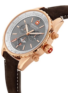SWISS MILITARY HANOWA Men's Afterburn Chrono Watch  With Dark Brown Leather Strap  44mm 10ATM - SMWGC0000320  - Image 2