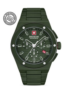 SWISS MILITARY HANOWA Men's Sidewinder Ceramic Watch With Green Ceramic Strap 10 Atm - SMWGI0002282  - Image 1