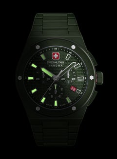 SWISS MILITARY HANOWA Men's Sidewinder Ceramic Watch With Green Ceramic Strap 10 Atm - SMWGI0002282  - Image 3