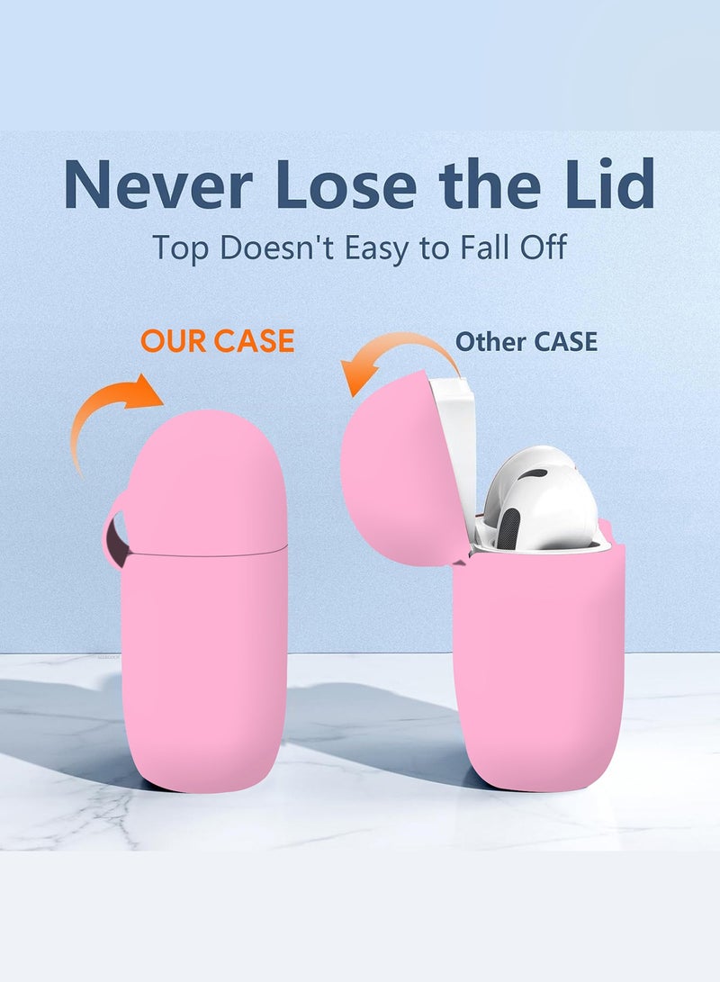 مارجون ( for Airpods 4 2024 ) Case Soft Silicone Elegant Cover with Keychain Pink  - Image 2