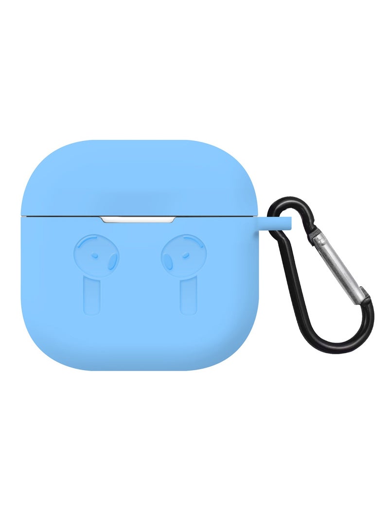 MARGOUN - ( for Airpods 4 2024 ) Case Soft Silicone Elegant Cover with Keychain Sky Blue - Image 1