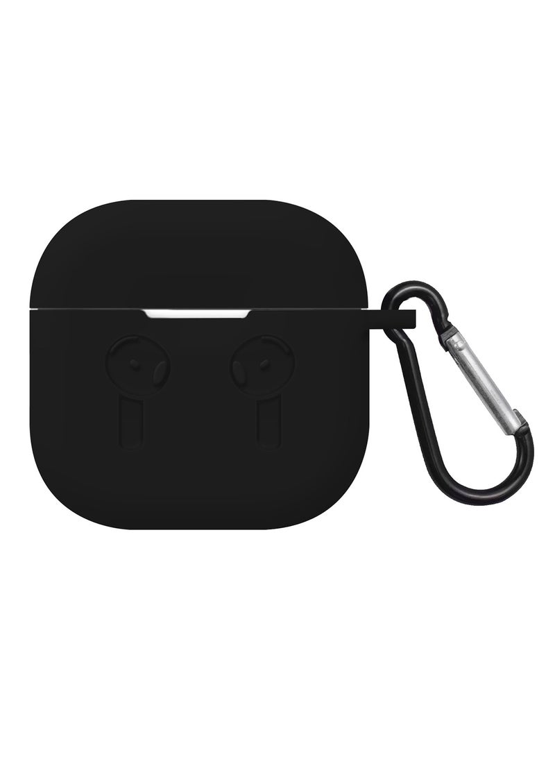 مارجون ( for Airpods 4 2024 ) Case Soft Silicone Elegant Cover with Keychain Black  - Image 1