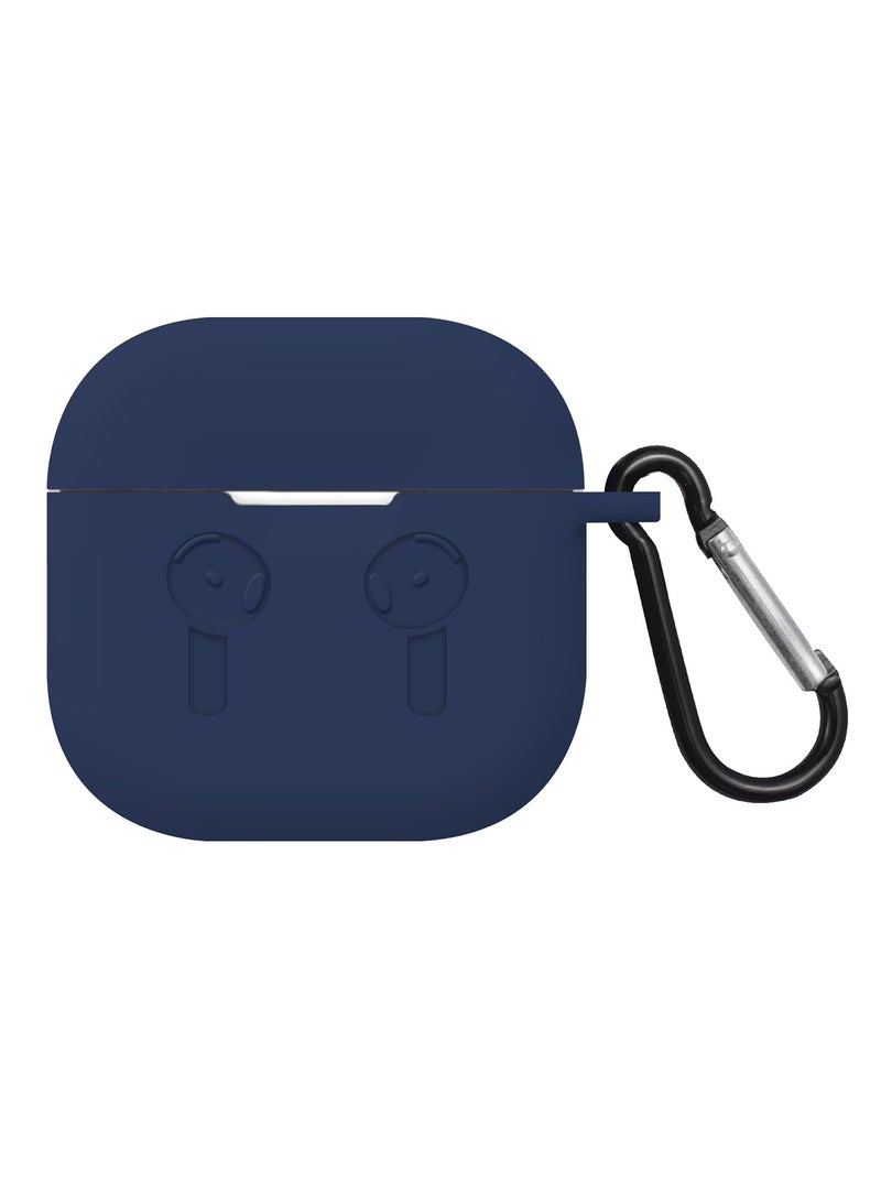 MARGOUN - ( for Airpods 4 2024 ) Case Soft Silicone Elegant Cover with Keychain Midnight Blue - Image 1