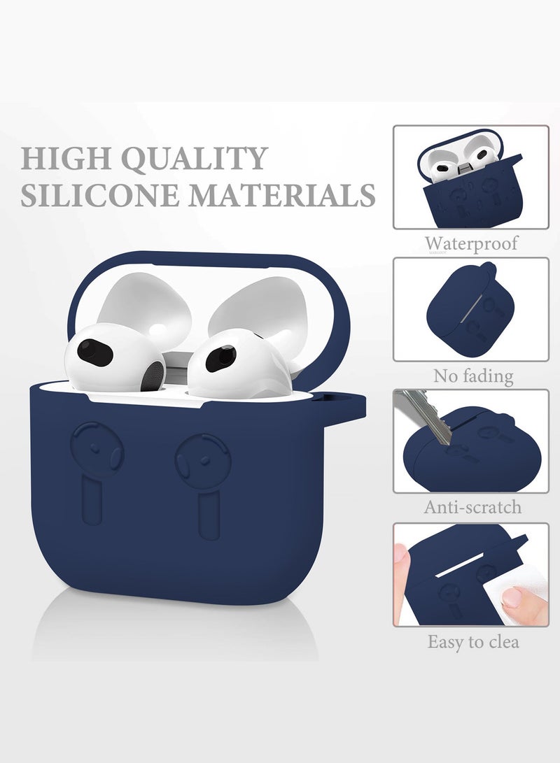 MARGOUN - ( for Airpods 4 2024 ) Case Soft Silicone Elegant Cover with Keychain Midnight Blue - Image 1