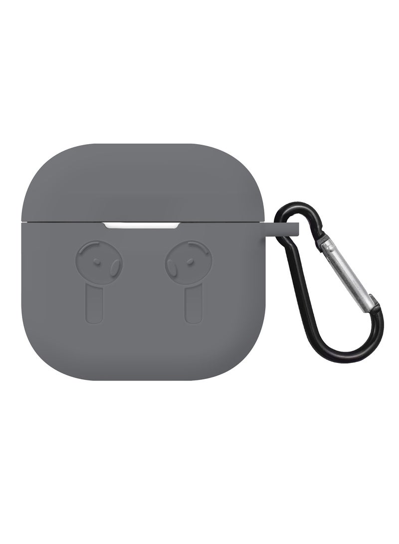 MARGOUN ( for Airpods 4 2024 ) Case Soft Silicone Elegant Cover with Keychain Dark Grey  - Image 1