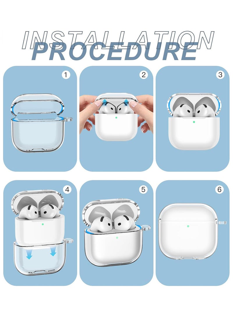 MARGOUN - ( for Airpods 4 2024 ) Case Soft Silicone Elegant Cover with Keychain Clear - Image 1