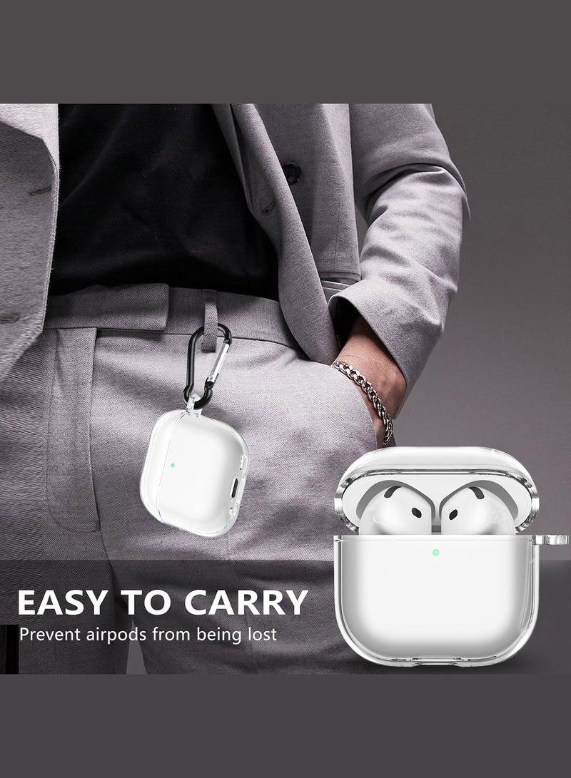 MARGOUN - ( for Airpods 4 2024 ) Case Soft Silicone Elegant Cover with Keychain Clear - Image 1