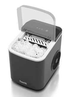 Saachi Electric Ice Maker, 1.3 Liters Water Tank Capacity, Dispenses 9pcs Bullet-shaped Ice every 6 minutes, 12 Kgs Ice in 24 Hours, Removable Ice Basket 1.3 L 100 W NL-IM-452 Dark Grey  - Image 1